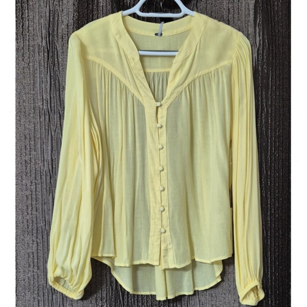 YFB Boho Yellow Button Front Blouse
